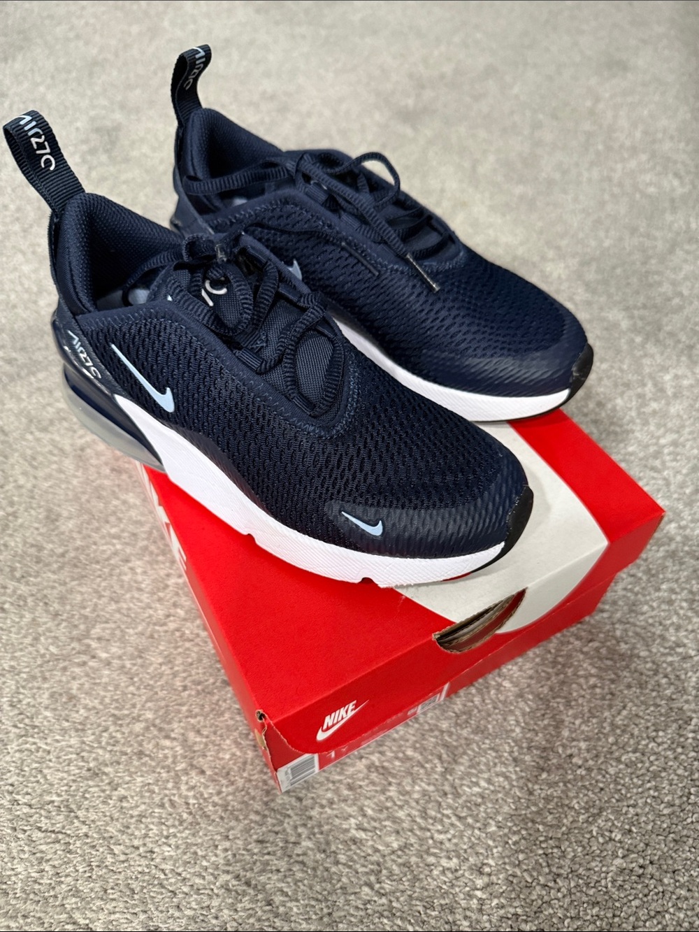 Nike Navy/White Kids' Air Max Lightweight Sneakers